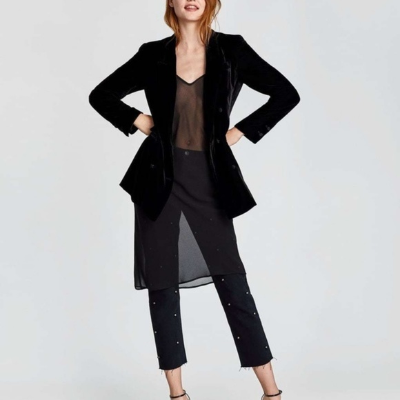 Zara Denim - Zara Vintage High Waist Black Mesh Jeans w/ Pearls